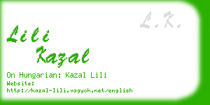 lili kazal business card